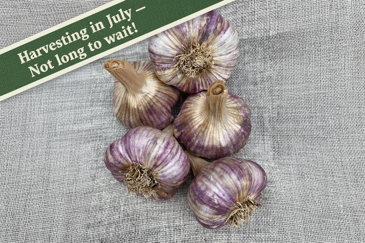 Enfys Garlic — Harvesting in July banner