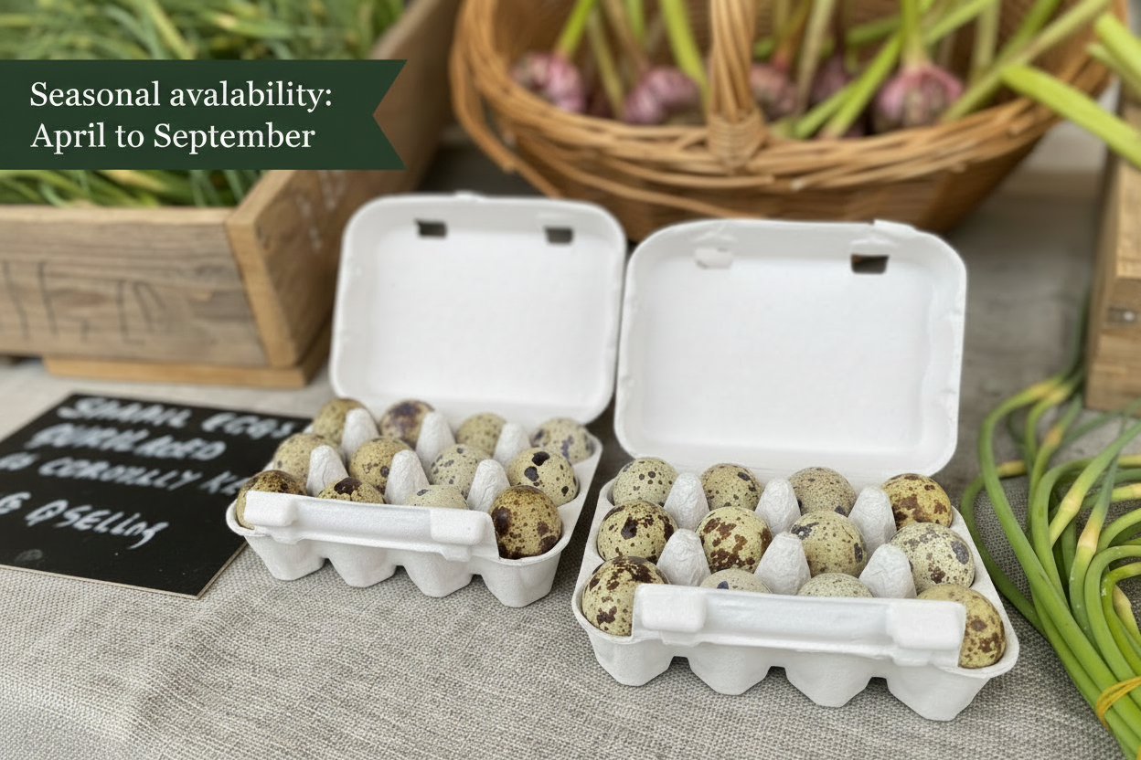 Fresh Quail Eggs — Box of 12 — Seasonal availability April to September